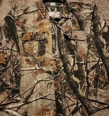 Cabelas Mens Long Sleeve Flannel Heavy Shirt XL Camo Hunting Outdoor Gear Read - Image 1 of 4