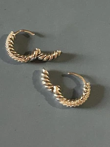 DAVID YURMAN Sterling Silber Diamant Huggie Creolen WUNDERSCHÖN! - Bild 1 von 5