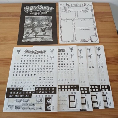 HEROQUEST Adventure Design Kit Booklet, Character Sheets & Sheets Of Stickers - Image 1 of 4