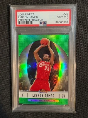 2006 Finest LeBron James green refractor /199 PSA 10 - Image 1 of 2