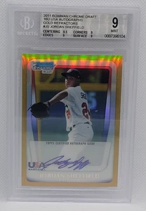 2011 Bowman Chrome Draft Jordan Sheffield Gold Refractors Auto #ed 04/50 BGS 9 - Picture 1 of 2