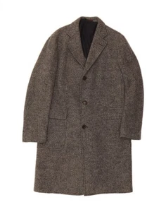 ETRO Mens Overcoat IT 52 XL Grey Flecked Wool Classic DN36 - Picture 1 of 3