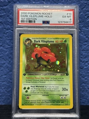 2000 POKEMON ROCKET 1ST EDITION #13 DARK VILEPLUME-HOLO PSA 6 - Image 1 of 2