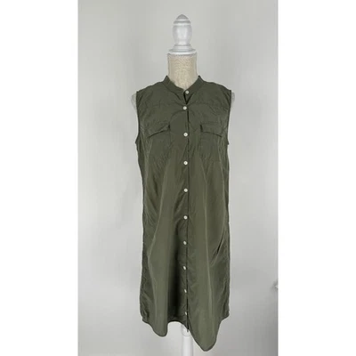 Tommy Bahama Silk Sleeveless Shirt Dress Button Up Womens Medium Green Midi - Image 1 of 4