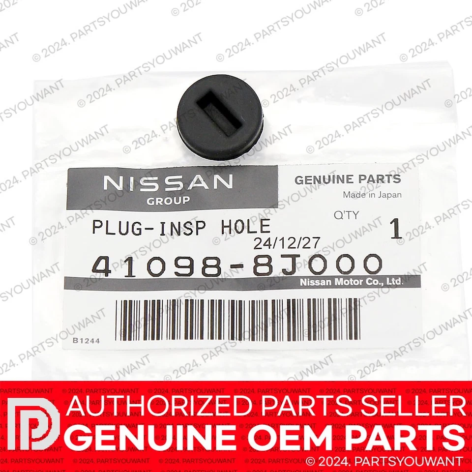 GENUINA Nissan Infiniti OEM Rotor de freno trasero Inspección Tapón Pastilla 41098-8J000 NUEVO Foto 1 de 4