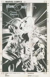 Mike Zeck & John Beatty SIGNED Marvel Comic Art Print Captain America Wolverine - Picture 1 of 1