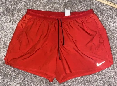 Nike Men 3XL Red Dri Fit Swoosh Casual Workout Shorts Gym Basketball Pockets Zip - Image 1 of 4