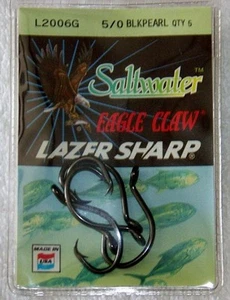 Circle Hooks-Lazer Sharp Platinum Black L2006G - Picture 1 of 4