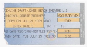 The Doobie Brothers 7/21/89 Long Island NY Jones Beach Theatre Ticket Stub! - Picture 1 of 1