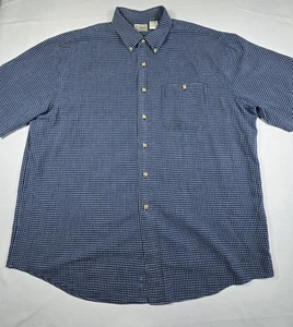 L.L. Camicia casual BEAN blu a quadri uomo XL - reg fit con bottoni manica corta - Foto 1 di 8