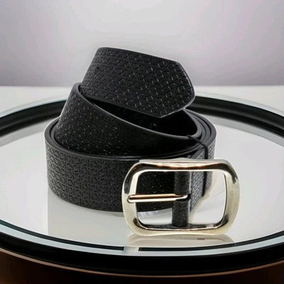 Cinturón Calvin Klein Micro Logo Talla XL Negro Cuero Sintético Para Hombre 38-40 Unisex  Foto 1 de 4