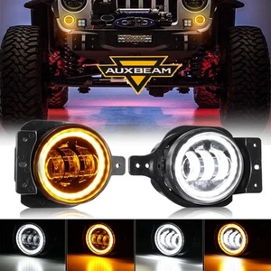 AUXBEAM Pair 4" Fog Lights Front Bumper Driving Lamps For Jeep Wrangler JL 18-23 - Picture 1 of 12