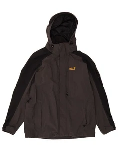Chaqueta de lluvia con capucha para hombre Jack Wolfskin UK 44/46 XL gris bloque de color AM15 - Imagen 1 de 3