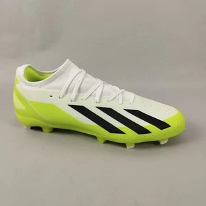 Adidas Football Boots Mens Size 9 X Crazyfast 3 White Neon Yellow Firm Ground - Picture 1 of 12