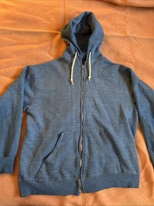 Felpa vintage Sears Kings Road full zip con cappuccio raglan M/L blu erica - Foto 1 di 13