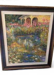 Impresión artística de Henri Plisson (1933-2006) “Lily Pond” - sin firmar - estilo impresionista - Imagen 1 de 14