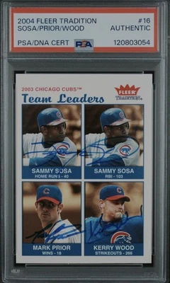 Sosa Prior Wood 2004 Fleer #16 Autographed Signed On Card PSA/DNA Auto - Image 1 of 4