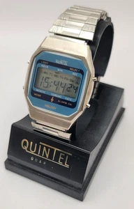 Vintage Quintel Melody Alarm Digital LCD watch works 33mm case - Picture 1 of 7