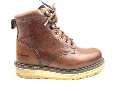 Botas de trabajo Die-hard para hombre de cuero marrón de 6" punta suave resistentes al aceite 8,5D OFERTA DE MAQUILLAJE Foto 1 de 4