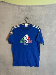 Italy Italia Team Jersey Fan Olympic Games Shirt Blue Adidas Cotton Mens Size M - Picture 1 of 13