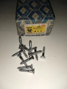 Barrel Chrome Wood Screws 4 X 5/8 pack of 10 raised head brass slotted - Picture 1 of 2