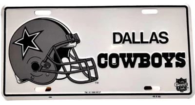 Placa de tocador de metal de aluminio de colección 1993 Dallas Cowboys NFL AFC NFC fútbol americano Foto 1 de 4