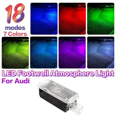 Lámpara de atmósfera LED para reposapiés de coche RGB para AUDI A1 A4 A5 A6 A7 A8 Q3 Q5 Q7 Foto 1 de 4