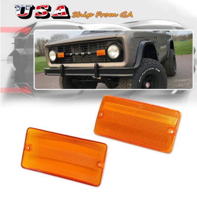 Lentes ámbar de luz de estacionamiento/señal de giro para Ford Bronco 1969-1977 Foto 1 de 4