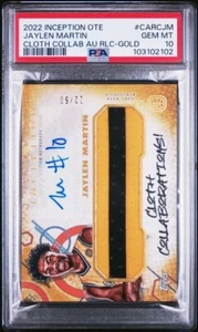 PSA 10 2022 Topps Inception OTE JAYLEN MARTIN Cloth Collab Auto Gold /50 Relic - Picture 1 of 2