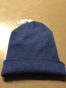 Women's Merona Blue & Black  Heavy Duty Acrylic Beanie Hat New OSFM - Picture 1 of 5