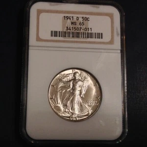 1941 D Walking Liberty Half Dollar NGC MS65 - A Brilliant Mint State Coin cd - Picture 1 of 2