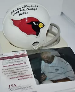 CHARLEY TRIPPI AUTOGRAPHED 2 BAR MINI HELMET CARDINALS HOF 1968. 47 CHAMPS JSA - Picture 1 of 6