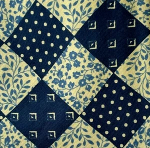 Blue Yellow Patch Floral VITALI Silk Tie Italy - Picture 1 of 7