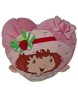 Strawberry Shortcake Kissen Plüsch Herzform 15 Zollx12 Zoll Rosa 2003 Vintage Spielzeug - Bild 1 von 6