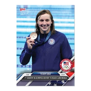 2024 TOPPS NOW OLYMPICS #6 TEAM USA - 1° PAESE NELLA STORIA CON 3.000 MEDAGLIE - Foto 1 di 2