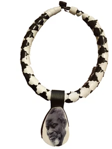 Handmade leather necklace with pendant - Picture 1 of 2