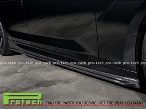 3D Style Carbon Fiber Side Skirts Lip For 2014-2017 BMW F06 M6 Gran Coupe Only - Picture 1 of 2