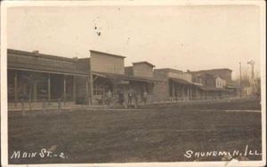 1912   SAUNEMIN  IL Illinois   MAIN STREET    Real Photo RPPC Postcard - Picture 1 of 2