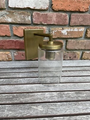 Pottery Barn Rhodes (1) Tube Sconce Tumbled Brass Open Box No Hardware NWOB - Image 1 of 4