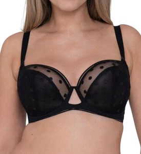 Sujetador de balcón negro 40J con aros Curvy Kate para mujer - Imagen 1 de 11