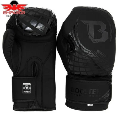 BOOSTER FIGHT GEAR Booster Boxhandschuhe Cube Schwarz Herren Muay Thai Boxen Kickboxen Handschuhe