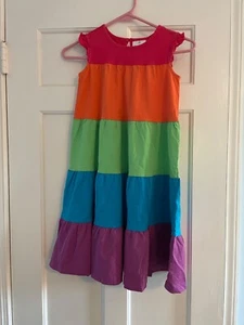 Hanna Andersson Rainbow Tiered Twirl Dress Size 130 (U.S. 8) - Picture 1 of 3