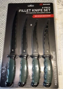 SAVAGE Fillet Knife Set, Bait Knife with Black Coating Finish, Cutting Notch,... - Picture 1 of 2
