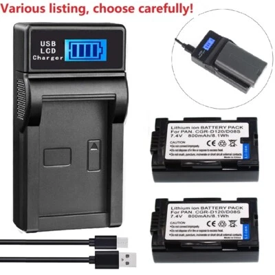 Cargador de batería o LCD CGR-D08R para PANASONIC PV-DV102D DV103D DV203D PV-DV400D Foto 1 de 4
