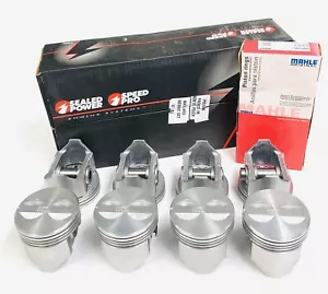 SEALED POWER Flat Top 4vr Pistons Set/8+CAST Rings for Chevy SB 283 .060 bore - Bild 1 von 6
