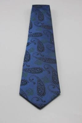 Gravata de seda VALENTINO. Paisley azul. 57" x 3,625" - Imagem 1 de 4