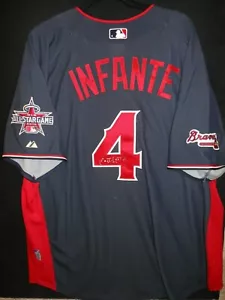 OMAR INFANTE SIGNED 2010 ALL STAR JERSEY AUTHENTIC MAJESTIC ATLANTA BRAVES-RARE! - Picture 1 of 6