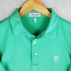 Peter Millar Size Large Summer Comfort Green Polo Shirt Mens Golf Wicking Casual