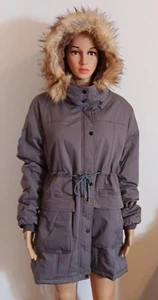 Beyove Women Medium Winter Coat Jacket Removable Hood Faux Fur Lined Thick Parka - Picture 1 of 9
