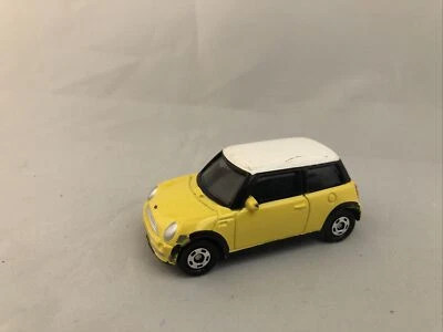 Tomica Tomy 2004 Yellow w/White Top Mini Cooper 1/57 Diecast Loose   - Image 1 of 4